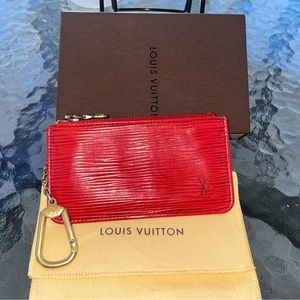 Louis Vuitton Epi Pochette Cles Red Wallet